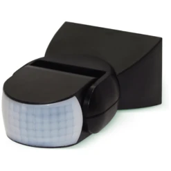 Luceco Guardian Exterior IP65 Wall Mounted Tilt Day & Night PIR Motion Sensor - Black - LGIP65WTB