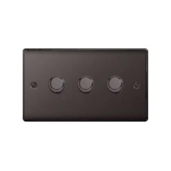 BG Nexus Metal Black Nickel Triple Intelligent Led Dimmer Switch, 2-Way Push On/Off - NBN83