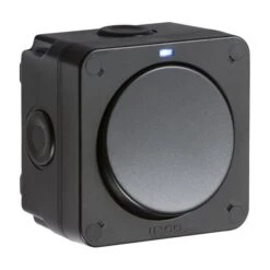 Knightsbridge IP66 20AX 1G SP 2-way Switch - Black - OP2