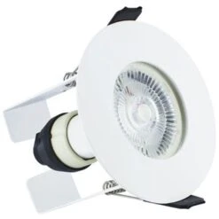 Integral Evofire Fire Rated Downlight 70Mm Cutout Ip65 White Round +Gu10 Holder & Insulation Guard - ILDLFR70D003