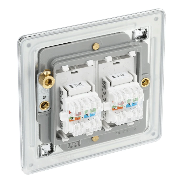 BG Flat Plate Polished Chrome Rj45 Data Skt 2G - FPCRJ452 5 BG Flat Plate Polished Chrome Rj45 Data Skt 2G - FPCRJ452 - Image 3