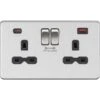 Knightsbridge 13A 2G DP Switched Socket With Dual USB [FASTCHARGE] A+C Brushed Chrome With Black Insert - SFR9909BC -Led Lighting Shop b 252F1 252F8 252Fc 252Fb18cf3bc5a7f4c01c42557ebfdc1dbe943463157 SFR9909BC f5c520d7 4d20 4203 ba11 1eeed6dbe0b2