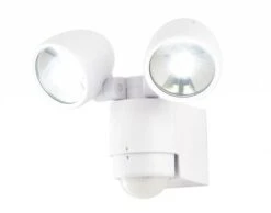 Forum Sirocco 6W Security Twin Spotlight With PIR Sensor IP44 - White - ZN-23454-WHT