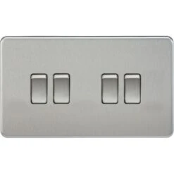 Knightsbridge Screwless 10AX 4G 2-Way Switch - Brushed Chrome - SF4100BC