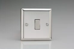 Varilight Classic 1 Gang Intermediate Switch With Metal Rockers (Single XC7D) - Polished Chrome - XC7D