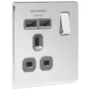BG Screwless Flatplate Polished Chrome Single Switched 13A Power Socket With Usb Charging - 2X Usb Sockets (2.1A) - Grey Insert -Led Lighting Shop bceec409 dd80 4873 847a eec448c3f969 768 1024 1 VIEWPORT DESKTOP ProductImage