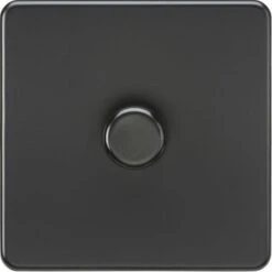 Knightsbridge Screwless 1G 2-way 10-200W (5-150W LED) Trailing Edge Dimmer - Matt Black - SF2181MBB