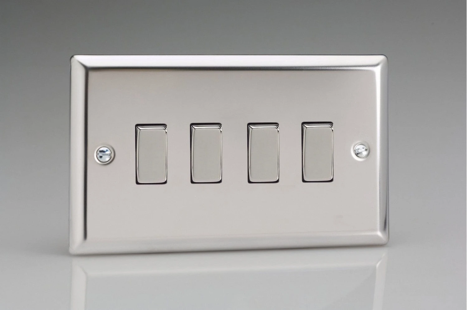 Varilight Classic 4 Gang 2 Way Rocker Switch With Metal Rockers (Double XC9D) - Polished Chrome - XC9D 3 Varilight Classic 4 Gang 2 Way Rocker Switch With Metal Rockers (Double XC9D) - Polished Chrome - XC9D