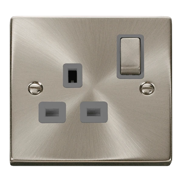 Click Scolmore Deco Ingot 1 Gang 13A 2 Pole Switched Socket - VPSC535GY 3 Click Scolmore Deco Ingot 1 Gang 13A 2 Pole Switched Socket - VPSC535GY