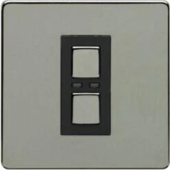 LightwaveRF 230V 1 Gang Dimmer - Black Chrome - Master Unit - JSJSLW400BLK