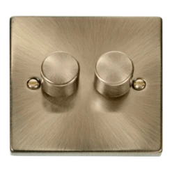 Click Scolmore Deco 2 Gang 400W-VA 2 Way Resistive-Inductive Dimmer Switch - VPAB152