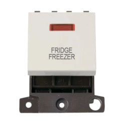 Click Scolmore MiniGrid 20A Double-Pole Ingot & Neon Fridge Freezer Switch White - MD023PW-FF
