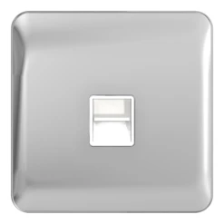 Schneider® Schneider LSD Data Telephone Single BT Master White Insert Polished Chrome - GGBL7061WPC