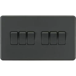 Knightsbridge Screwless 10AX 6G 2-Way Switch - Anthracite - SF4200AT