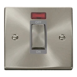 Click Scolmore Deco Ingot 1 Gang 45A 2 Pole Neon Switch - VPSC501GY