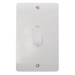 Click Scolmore Mode 45A Single Cooker Rocker Switch Polar White - CMA502