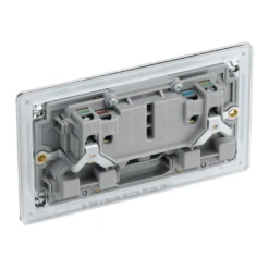 BG Screwless Flatplate Polished Chrome Double Switched 13A Power Socket - Grey Insert - FPC22G -Led Lighting Shop f32e5b57 04ab 4d56 8fe4 966e417a2253 768 1024 1 VIEWPORT DESKTOP ProductImage