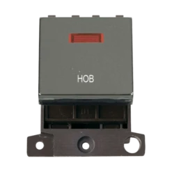 Click Scolmore MiniGrid 20A Double-Pole Ingot & Neon Hob Switch Black Nickel - MD023BN-HB