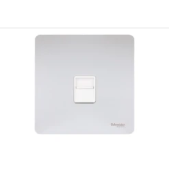 Schneider® Schneider USFP 1G Telephone Secondary Socket White Insert Polished Chrome - GU7462WPC