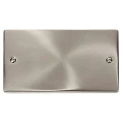 Click Scolmore Deco Satin Chrome 2 Gang Blank Plate - VPSC061