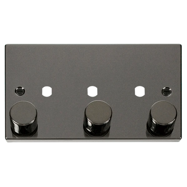 Click Scolmore Deco 3 Gang Dimmer Plate And Knob - VPBN153PL 3 Click Scolmore Deco 3 Gang Dimmer Plate And Knob - VPBN153PL