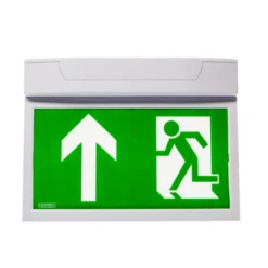 Channel Smarter Safety Camber Hanging Emergency Exit Sign Manitained Self Test C/W Pictogram - E-CAMBER-HANG-ST