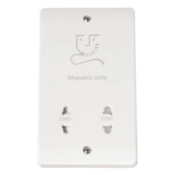 Click Scolmore Mode 1 Gang Dual Voltage Shaver Socket Polar White - CMA100